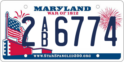 MD license plate 2AB6774