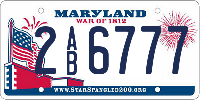 MD license plate 2AB6777