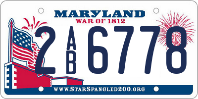 MD license plate 2AB6778
