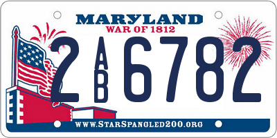 MD license plate 2AB6782