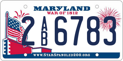 MD license plate 2AB6783