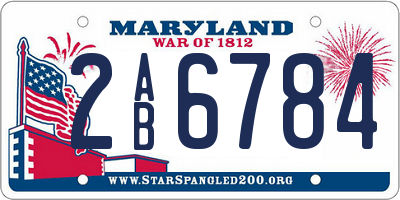 MD license plate 2AB6784