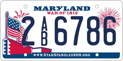 MD license plate 2AB6786