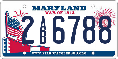 MD license plate 2AB6788