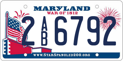 MD license plate 2AB6792