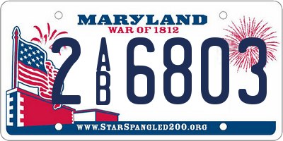 MD license plate 2AB6803