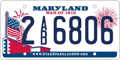 MD license plate 2AB6806