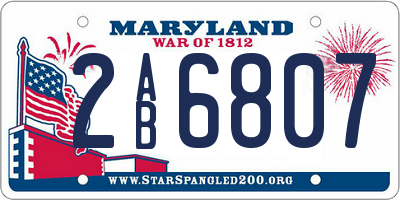 MD license plate 2AB6807