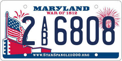 MD license plate 2AB6808