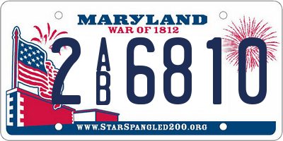 MD license plate 2AB6810