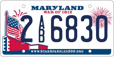 MD license plate 2AB6830
