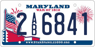 MD license plate 2AB6841