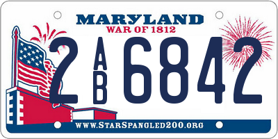 MD license plate 2AB6842