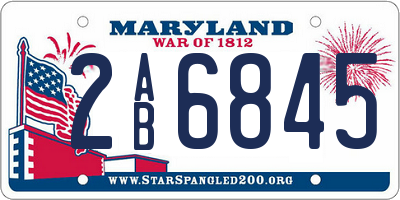 MD license plate 2AB6845