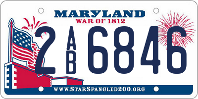 MD license plate 2AB6846