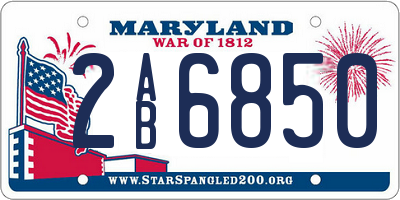 MD license plate 2AB6850
