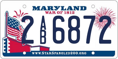 MD license plate 2AB6872