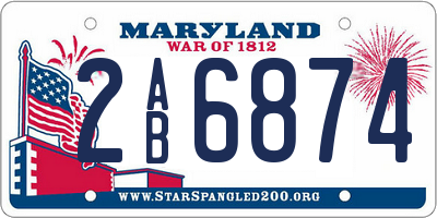 MD license plate 2AB6874