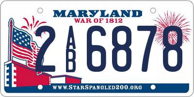 MD license plate 2AB6878