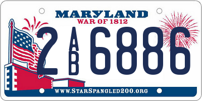 MD license plate 2AB6886