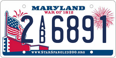 MD license plate 2AB6891