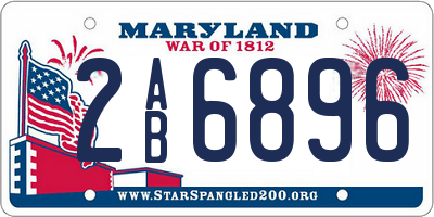 MD license plate 2AB6896