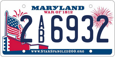 MD license plate 2AB6932
