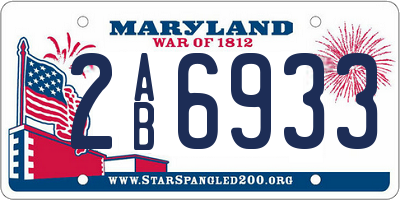 MD license plate 2AB6933