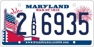 MD license plate 2AB6935
