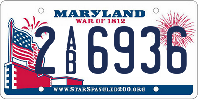 MD license plate 2AB6936