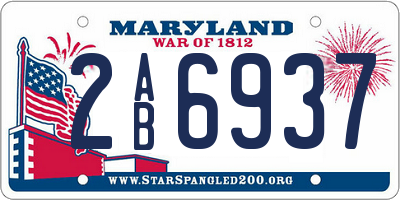 MD license plate 2AB6937