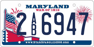 MD license plate 2AB6947