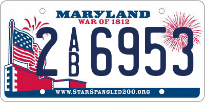 MD license plate 2AB6953