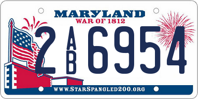 MD license plate 2AB6954