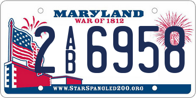 MD license plate 2AB6958