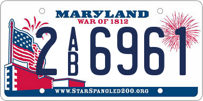MD license plate 2AB6961