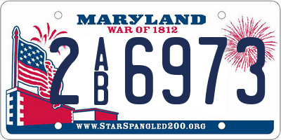 MD license plate 2AB6973