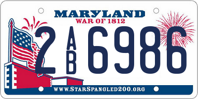 MD license plate 2AB6986