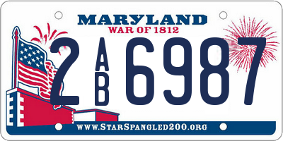 MD license plate 2AB6987