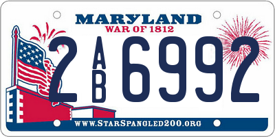 MD license plate 2AB6992