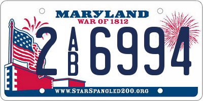 MD license plate 2AB6994