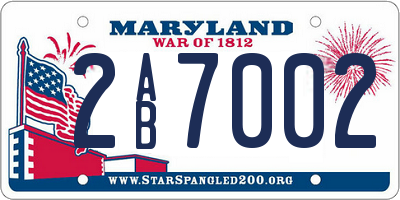 MD license plate 2AB7002