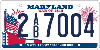 MD license plate 2AB7004