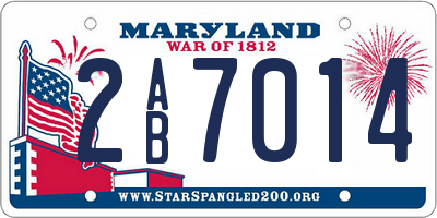 MD license plate 2AB7014