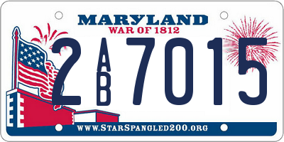 MD license plate 2AB7015