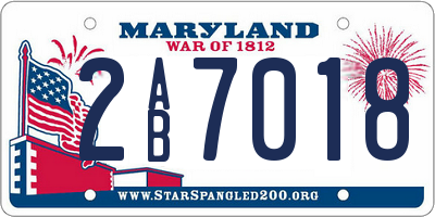 MD license plate 2AB7018