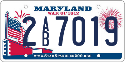 MD license plate 2AB7019
