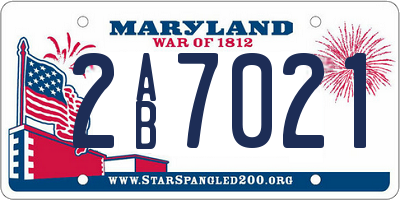 MD license plate 2AB7021