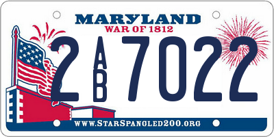 MD license plate 2AB7022