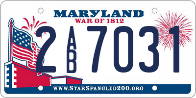 MD license plate 2AB7031